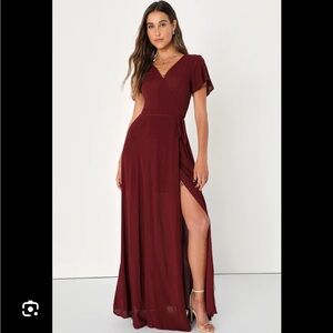 Lulu's Burgundy Maxi Dress